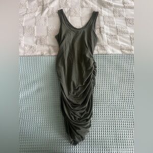 Express Olive Green Ruched Tank Dress, Size Medium